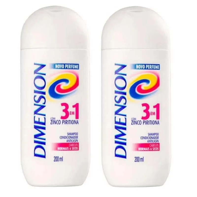 Shampoo Dimension Anticaspa 3 em 1 Cabelos normais a secos - Kit com 2 unidades