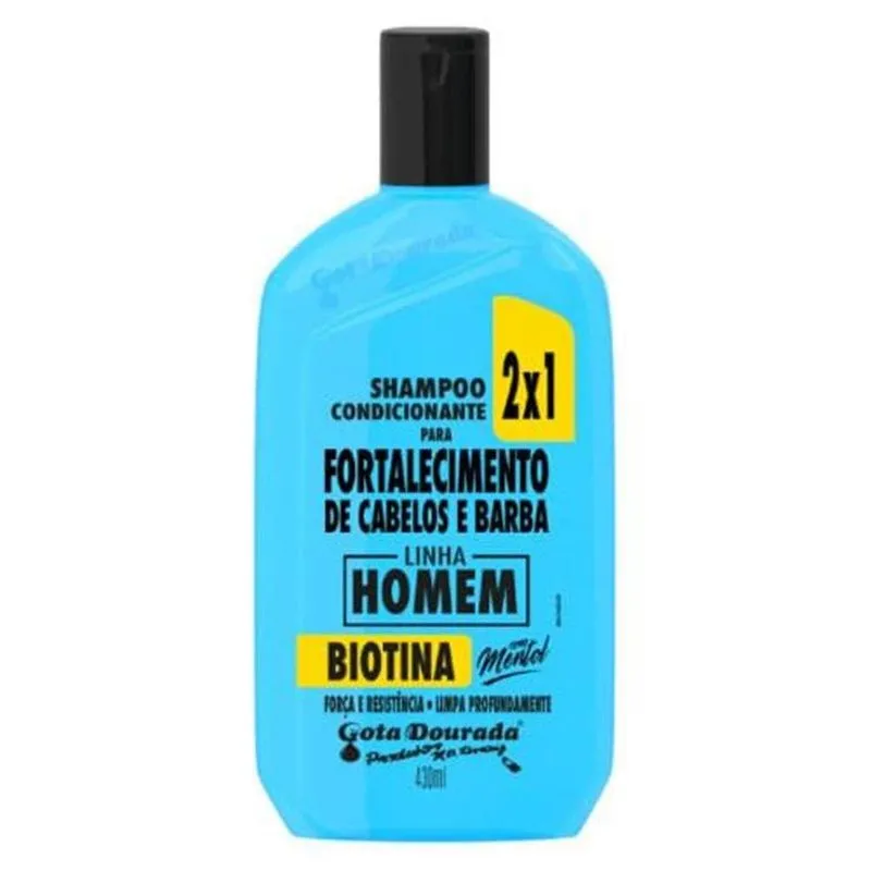 Shampoo Gota Dourada Homem 2x1 Cabelo e Barba 430ml