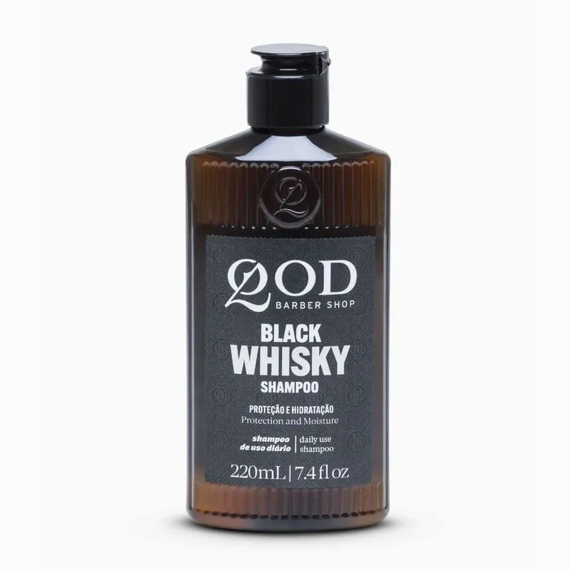 Shampoo QOD Barber Shop Whiskey Black Collection para Cabelo e Barba 220ml