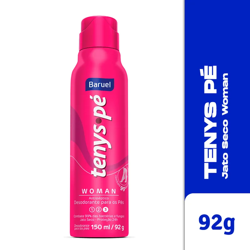 Desodorante para os Pés Tenys Pé Woman Antisséptico Jato Seco Aerossol 150ml