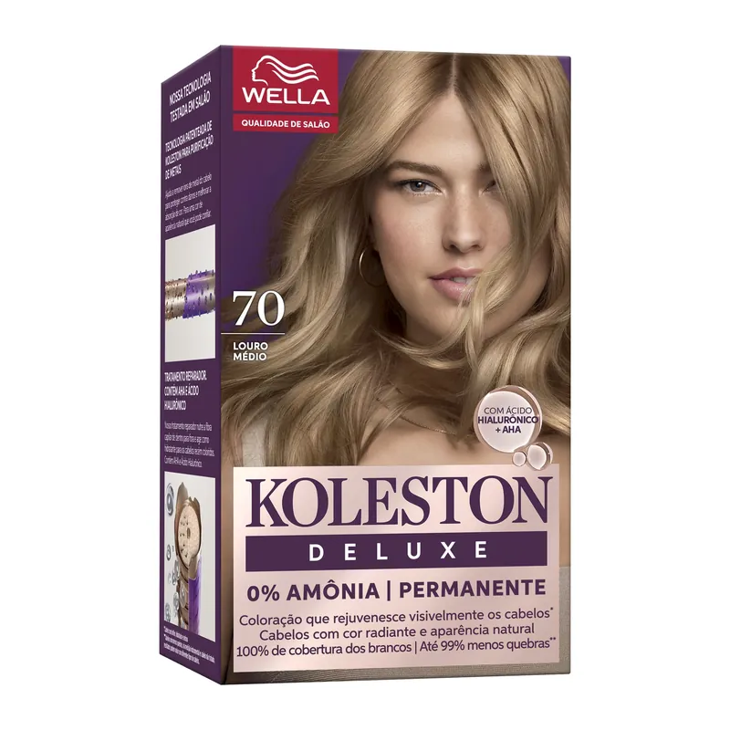Tinta Para Cabelo Koleston Deluxe louro Médio 7.0