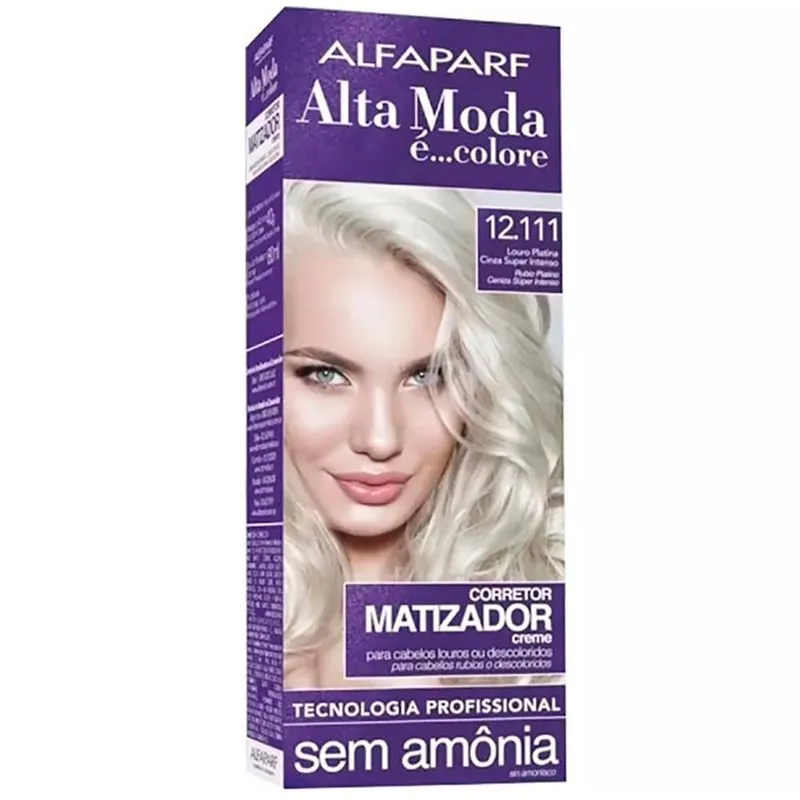 Tintura Alta Moda 12.111 Louro Platina Cinza Super Intenso Matizador - 150g