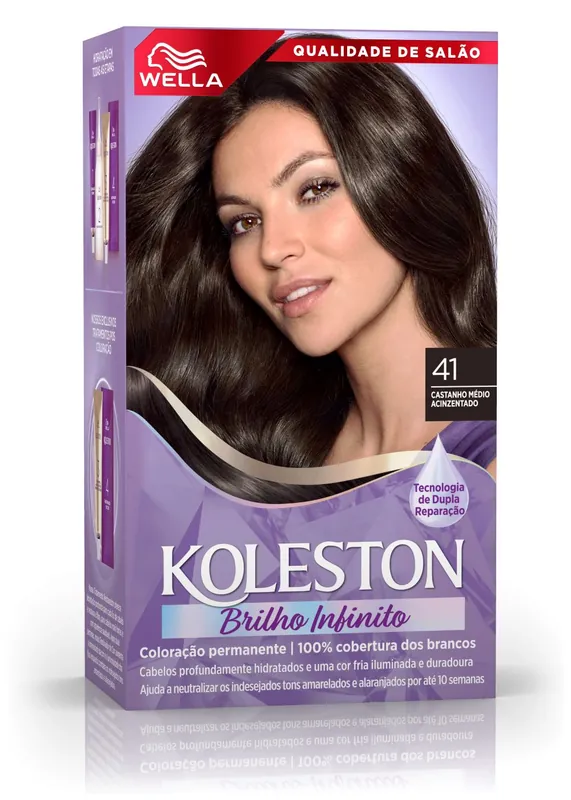 Tintura Koleston Wella 41 Castanho Médio Acinzentado