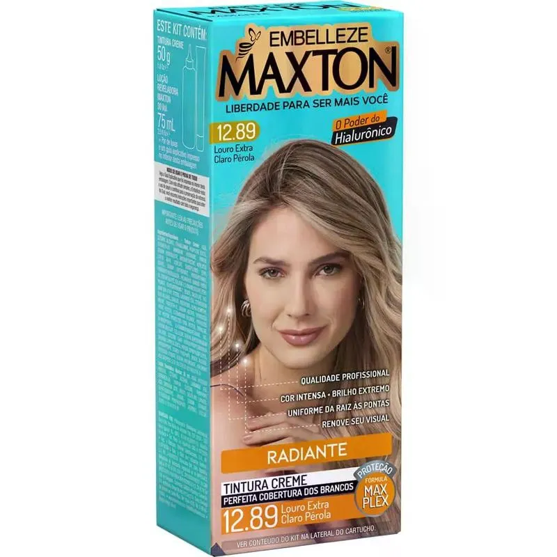 Tintura Maxton 12.89 Louro Extra Claro Pérola
