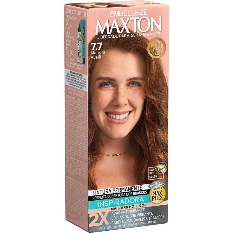 Tintura Maxton 7.7 - Marrom Avelã (Especial)
