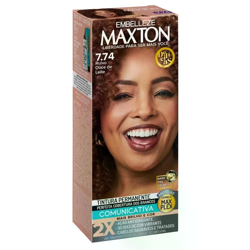 Tintura Maxton 7.74 Ruivo Doce de Leite (Especial Delícias)