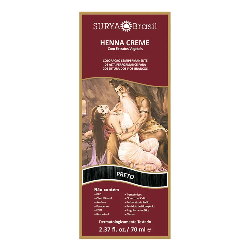 Tintura Natural Henna Surya Preto 70ml
