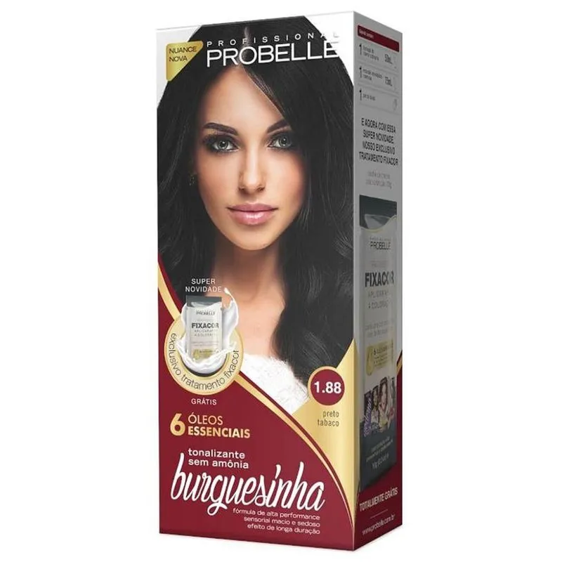 Tintura Probelle Burguesinha Sem Amônia 1.88 Preto Tabaco