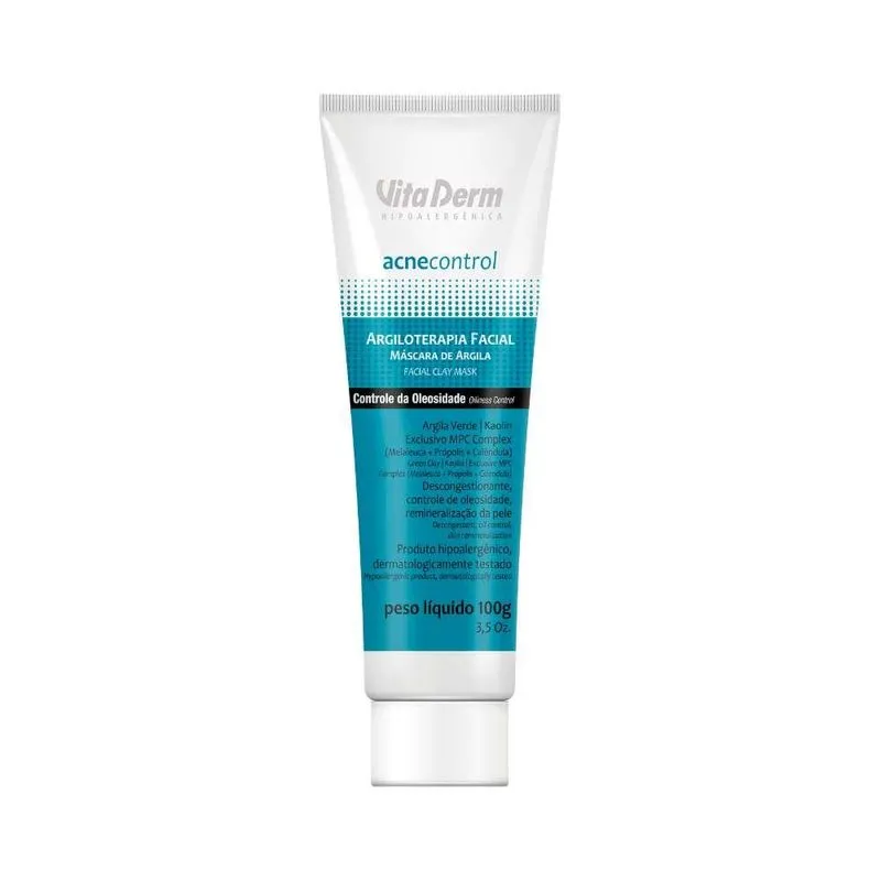 Vita Derm Acne Control Argiloterapia Máscara Facial 100g