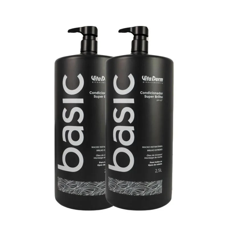 Vita Derm Basic Super Brilho Kit 2 Condicionador 2,5L