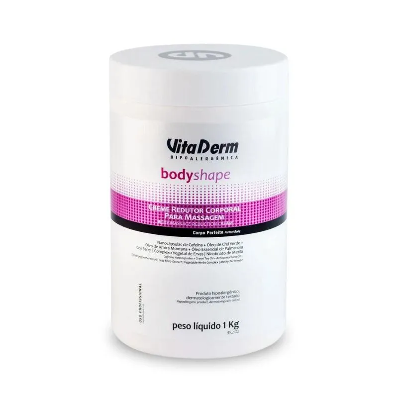 Vita Derm Body Shape Creme Redutor Corporal para Massagem 1Kg