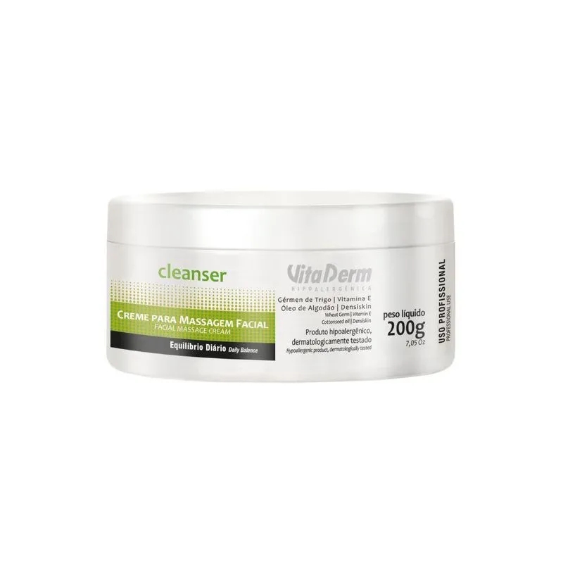 Vita Derm Cleanser Creme para Massagem Facial 200g