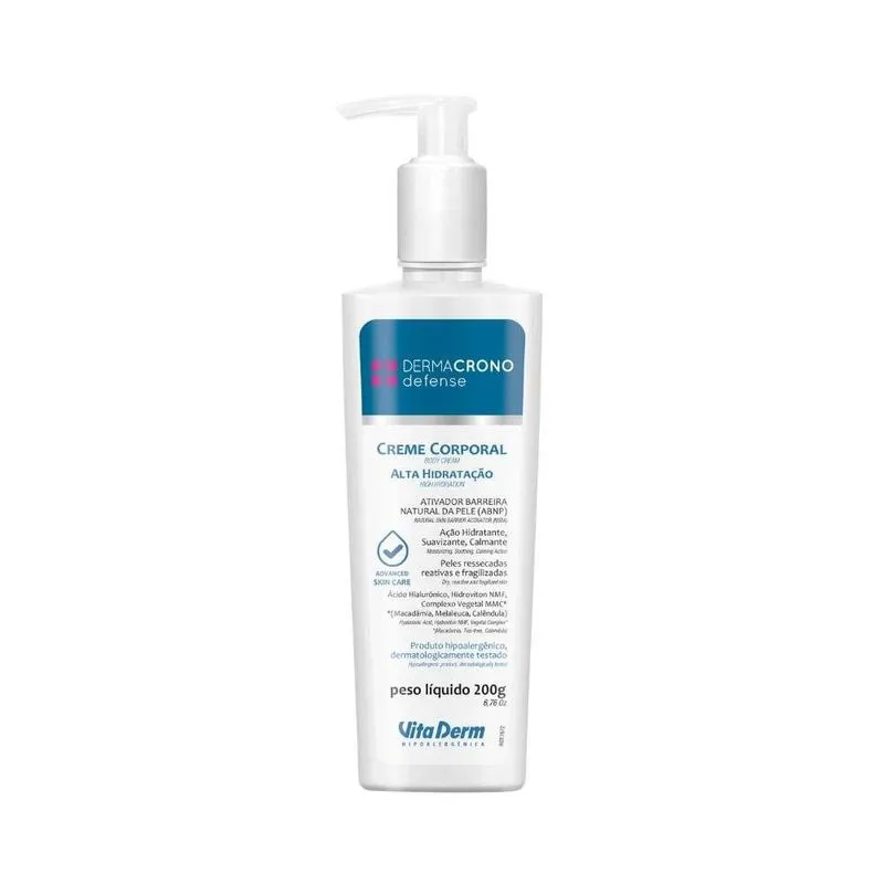 Vita Derm Dermacrono Defense Creme Hidratante Corporal 200g
