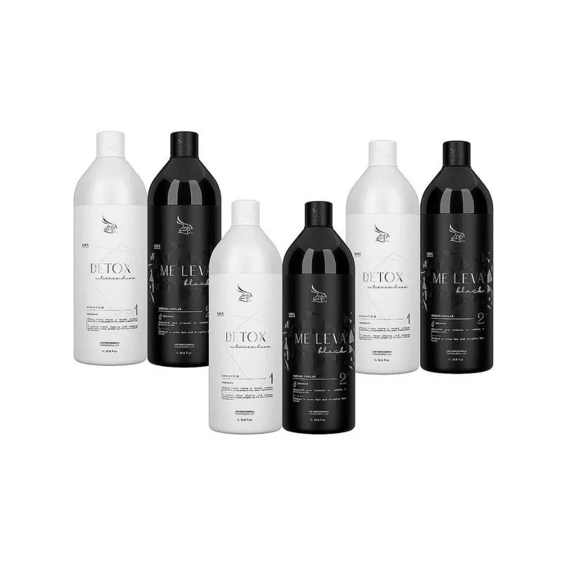 Zap Me Leva Black - Escova Progressiva 6 Kits (2 x 1L)